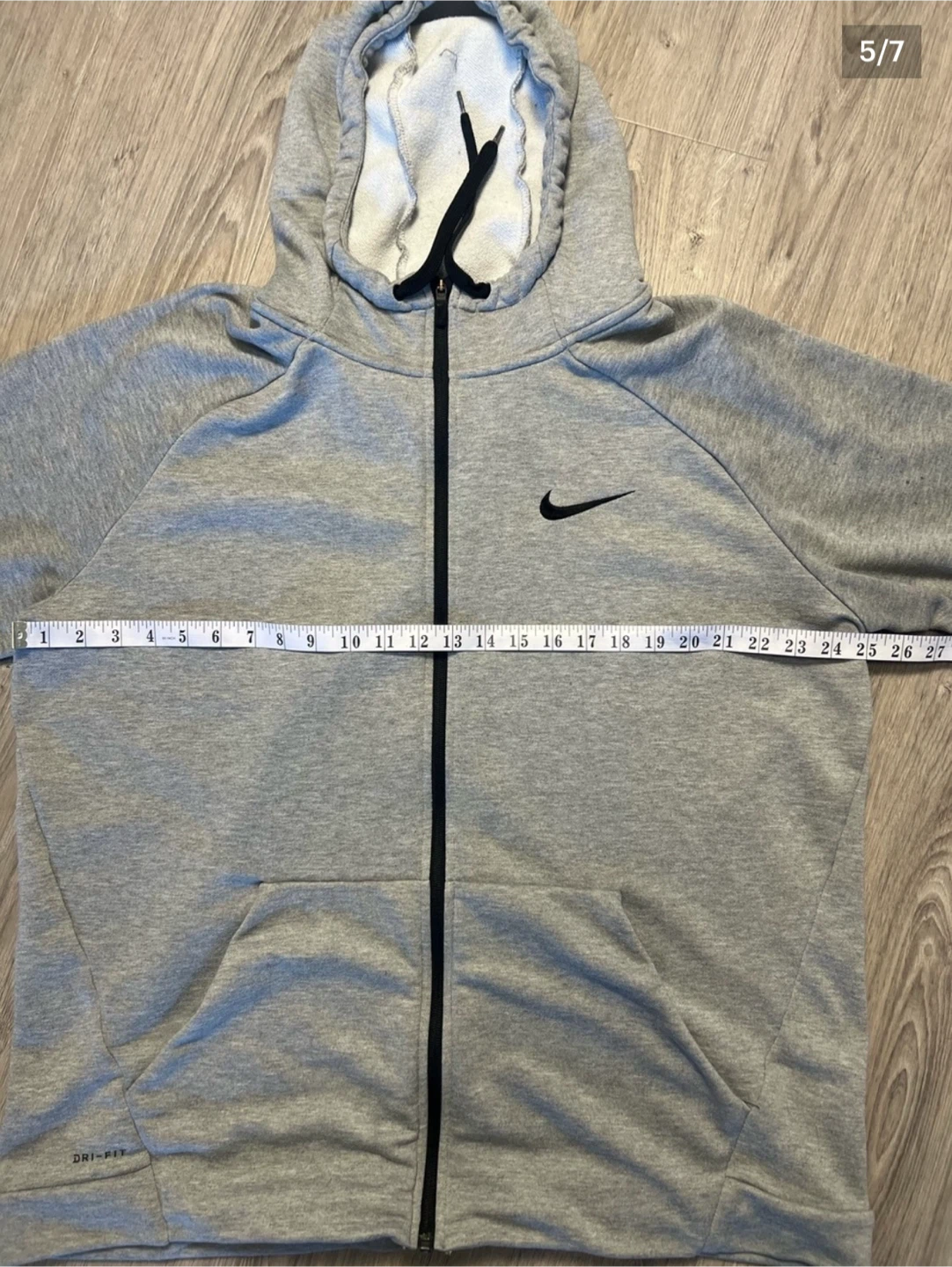 Nike Dri-FIT Grey Full-Zip Hoodie XXL - photo 5
