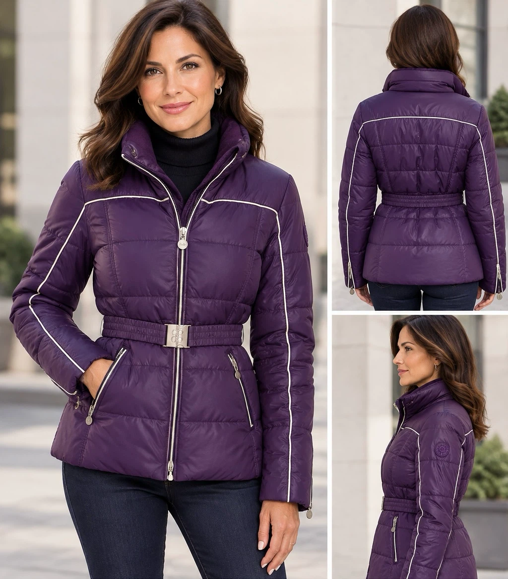 Coach Poppy Purple Puffer Jacket Size M