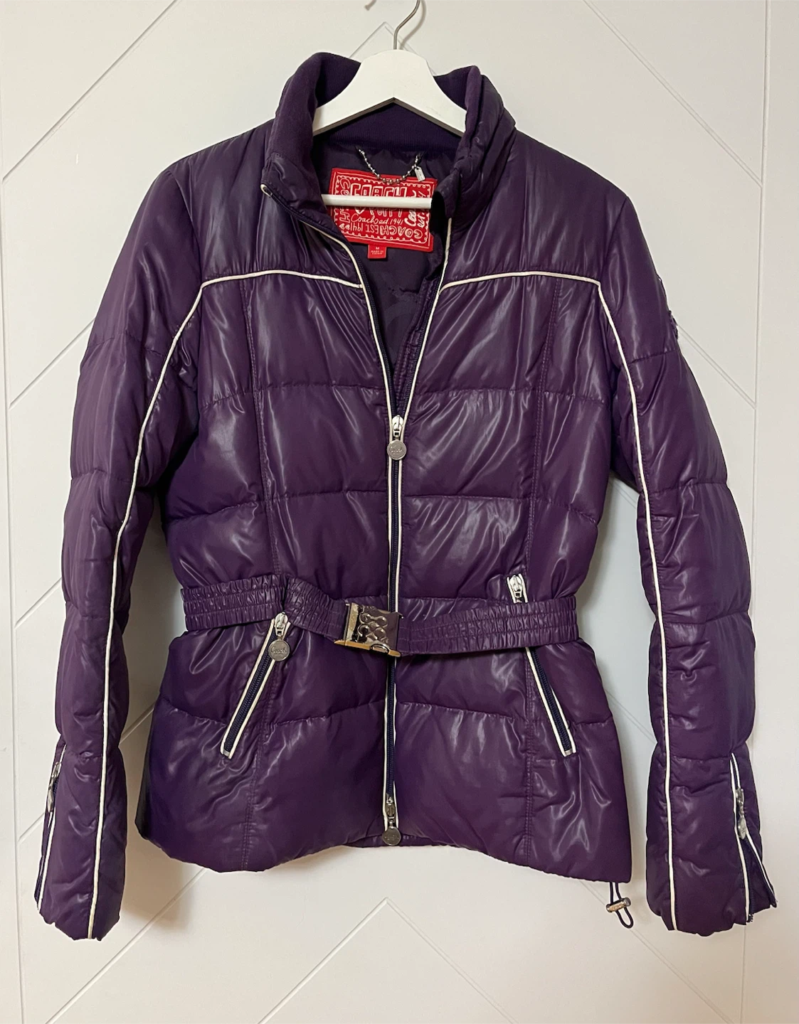 Coach Poppy Purple Puffer Jacket Size M - photo 2