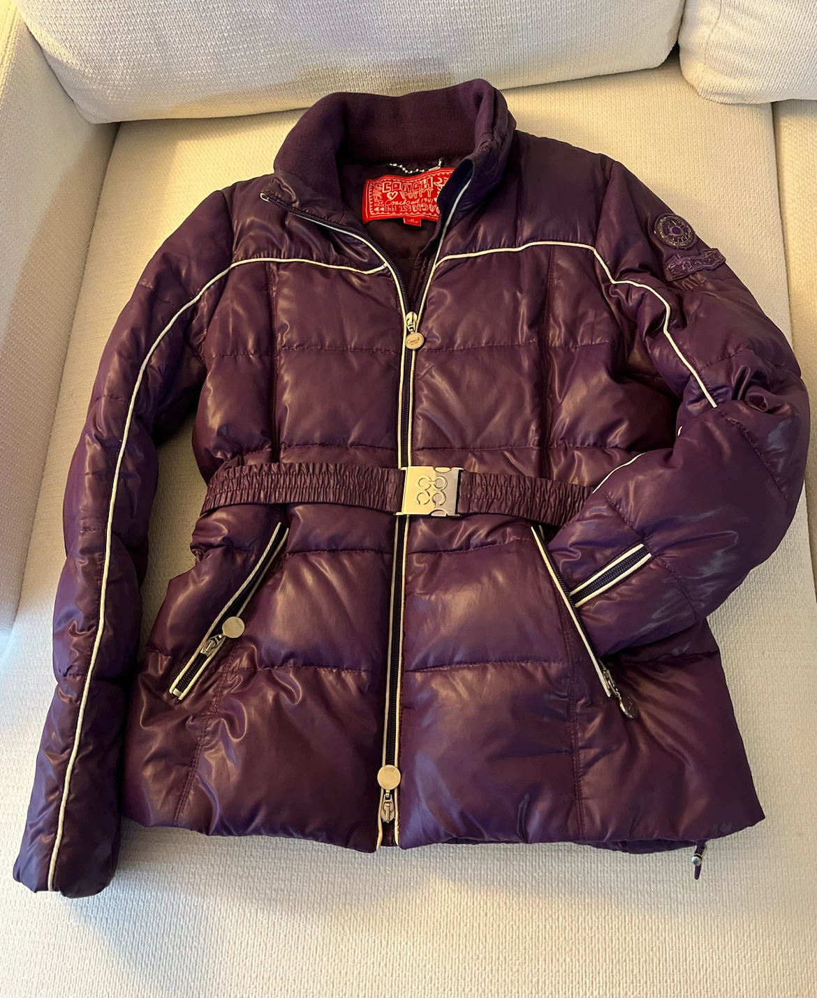 Coach Poppy Purple Puffer Jacket Size M - photo 3