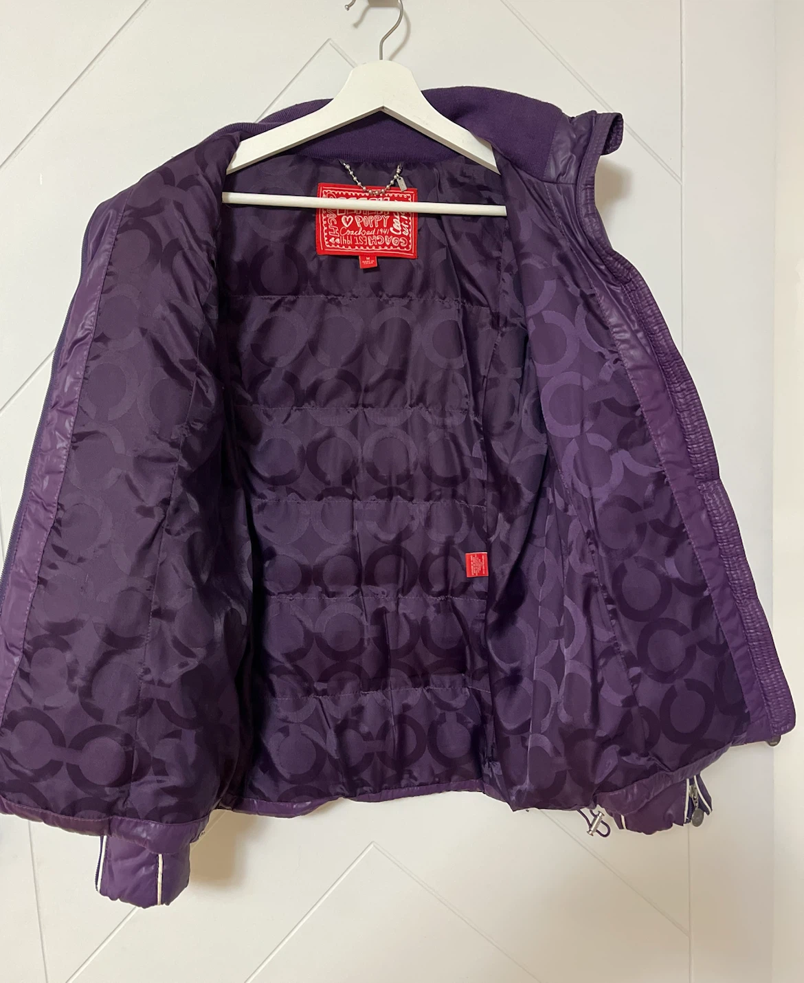 Coach Poppy Purple Puffer Jacket Size M - photo 4