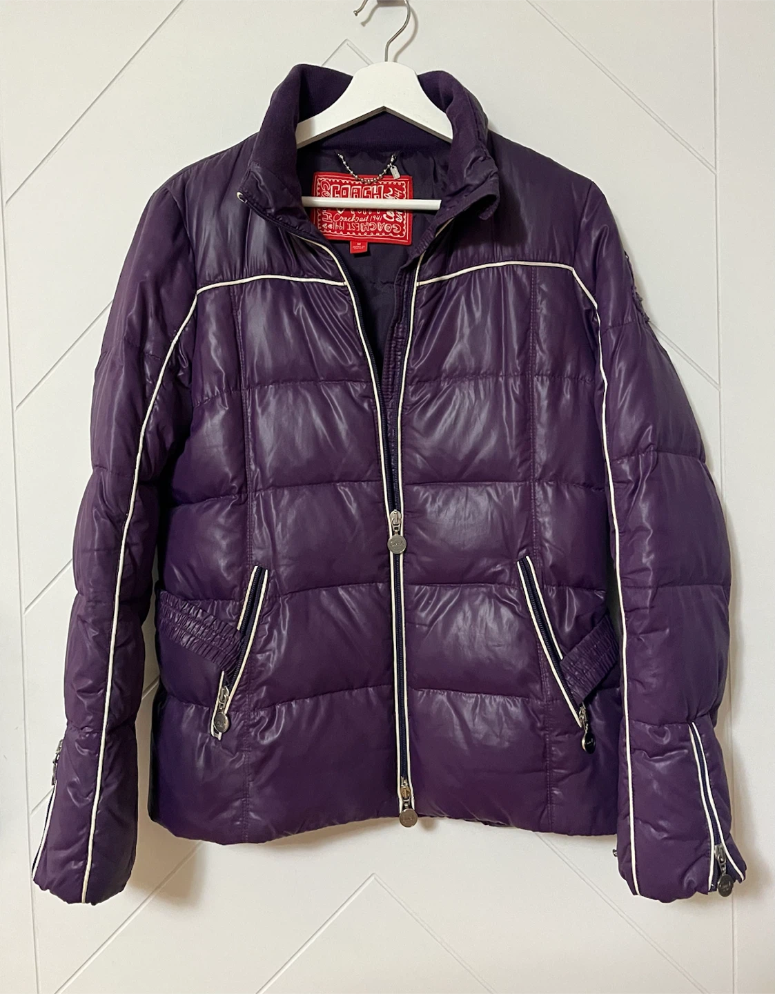 Coach Poppy Purple Puffer Jacket Size M - photo 5