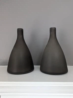 Modern Matte Black Decorative Vases - Set of 2