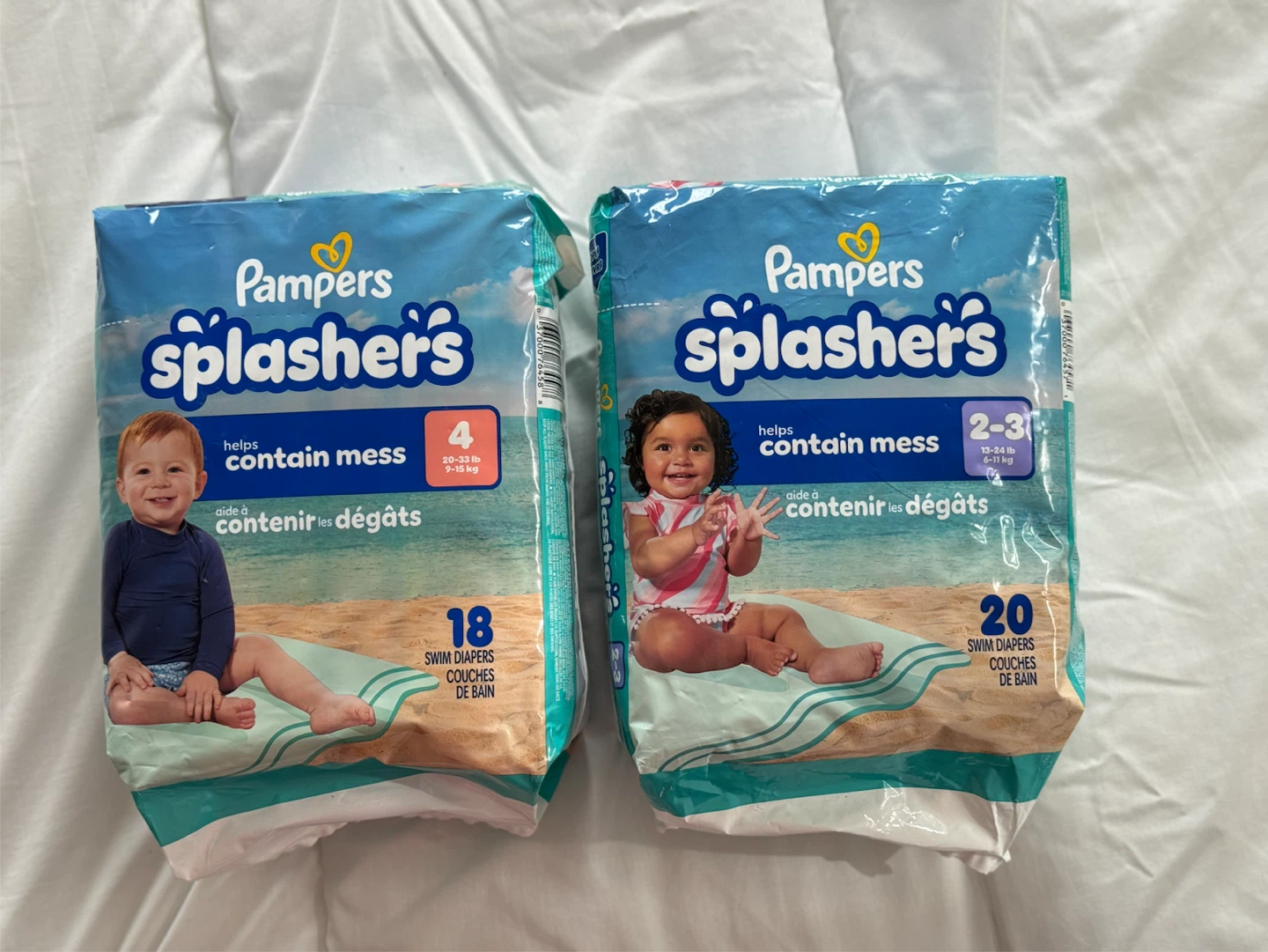 Unopened Pampers Splashers Swim Diapers Size 2-3 and 4