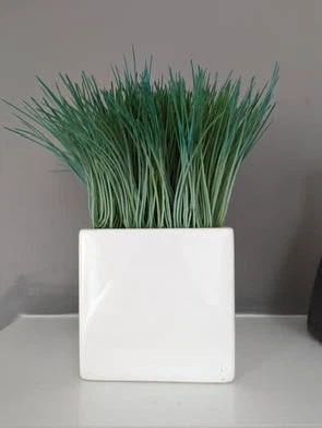 Artificial Grass Plant in White Pot - Easy Home Decor - photo 2