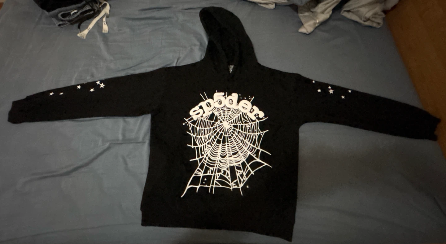 SP5DER Black Web Hoodie