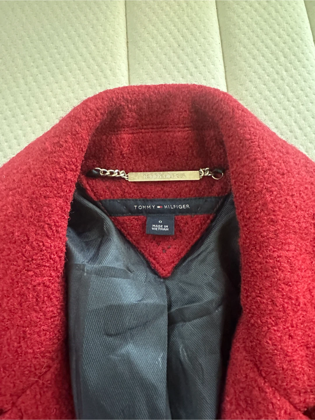 Tommy Hilfiger Red Moto Jacket Size 0 - photo 2