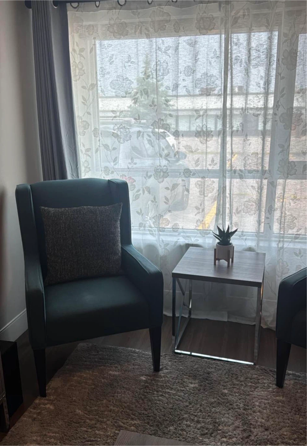 Teal Fabric Accent Chair