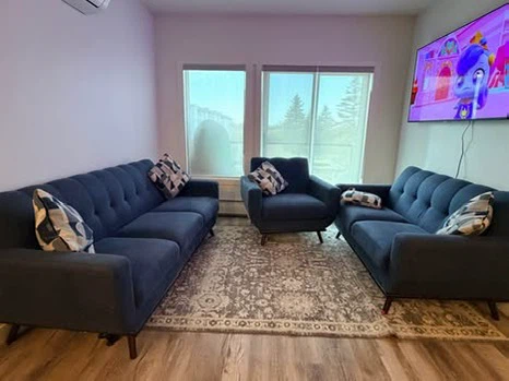 Ziva Sofa, Loveseat and Chair Set - Blue