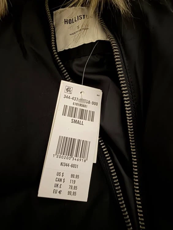 Hollister Puffer Jacket with Faux Fur Hood - Black, Small - photo 3