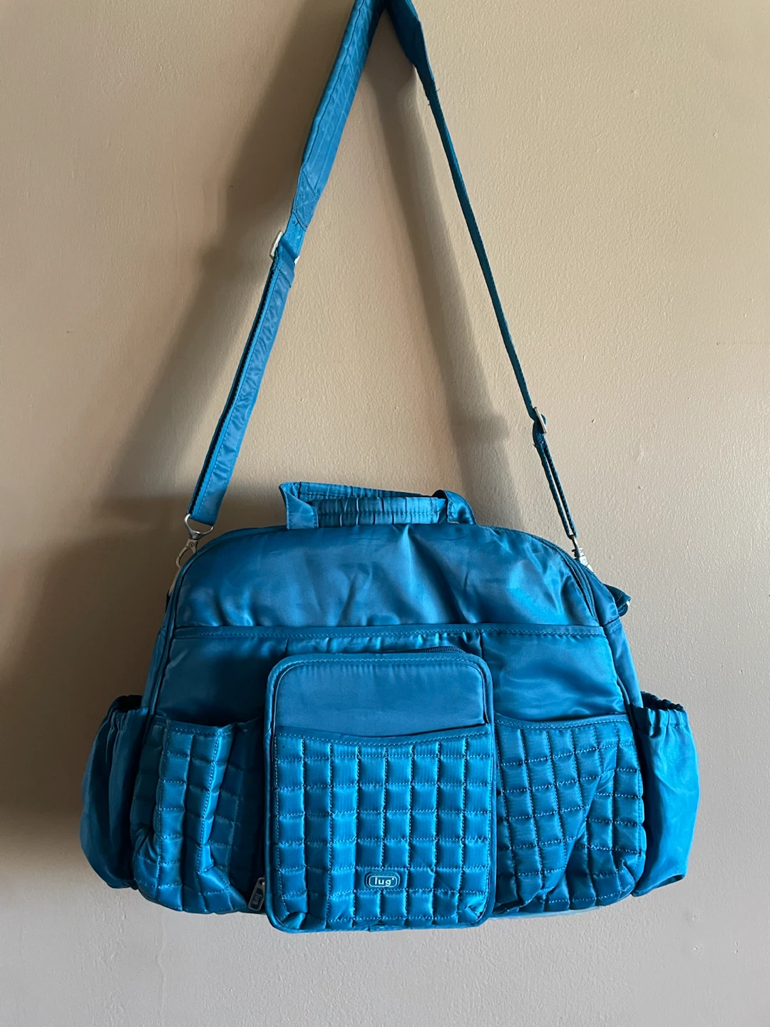 Lug Tuk Tuk Teal Blue Quilted Travel Tote Diaper Bag – EUC
