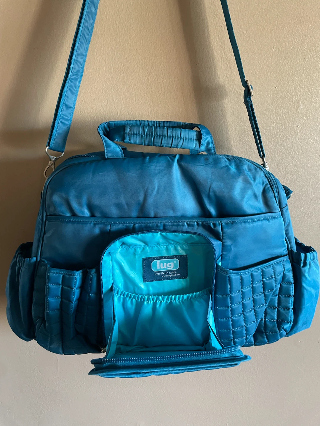 Lug Tuk Tuk Teal Blue Quilted Travel Tote Diaper Bag – EUC - photo 3
