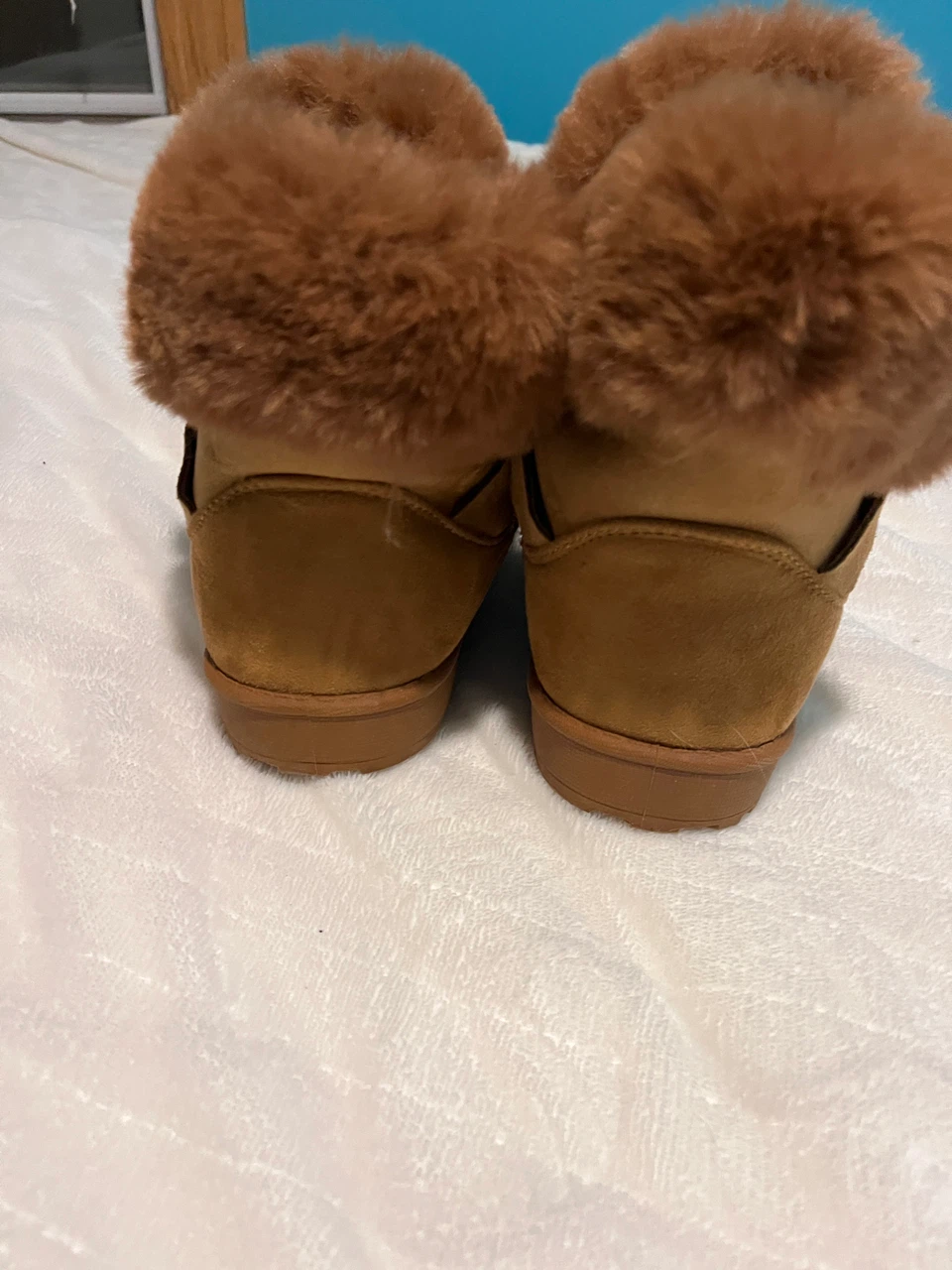 G.N.D. Tan Faux Fur Boots with Pearl Detail - Size 6 - photo 2