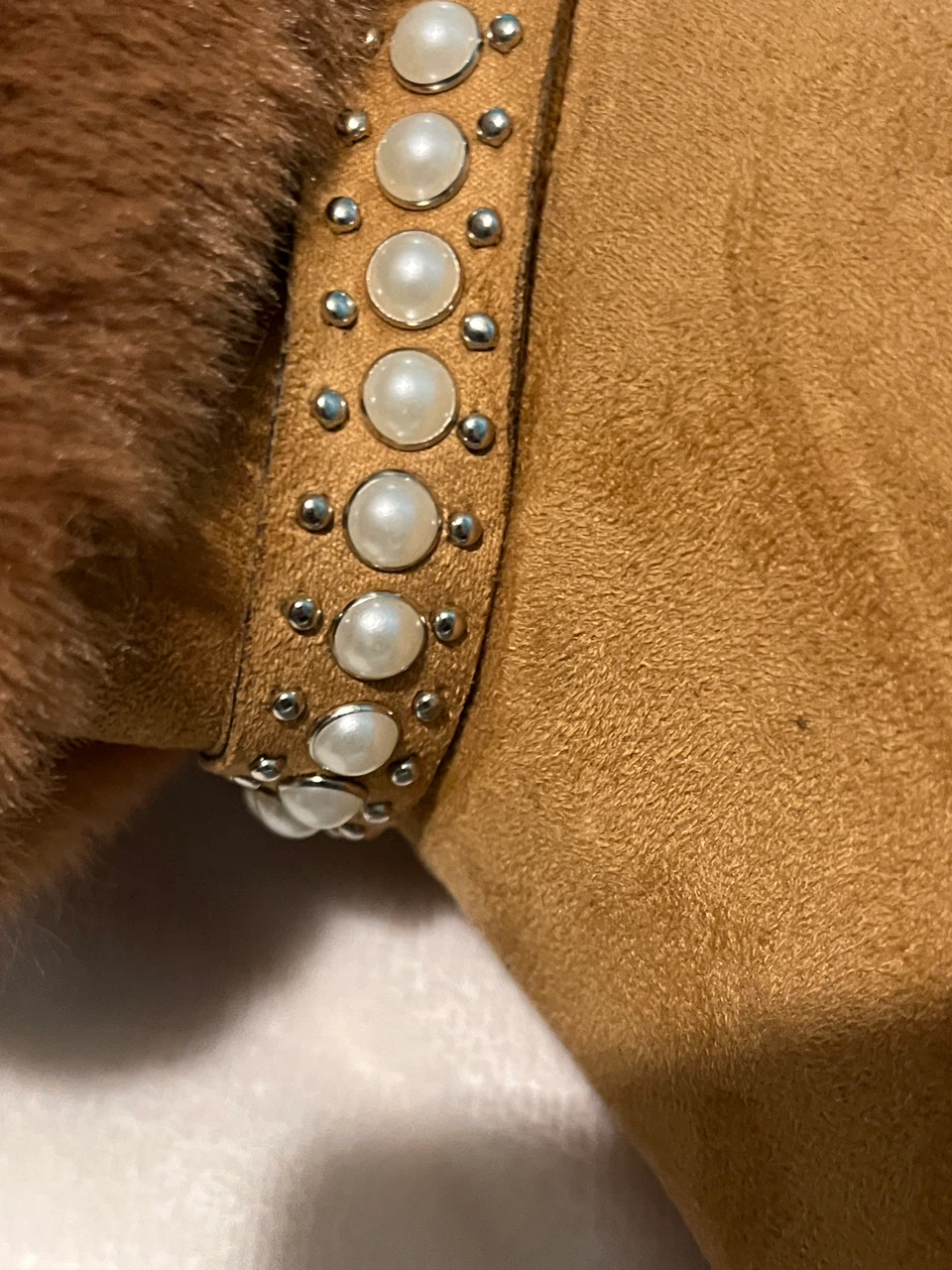 G.N.D. Tan Faux Fur Boots with Pearl Detail - Size 6 - photo 5