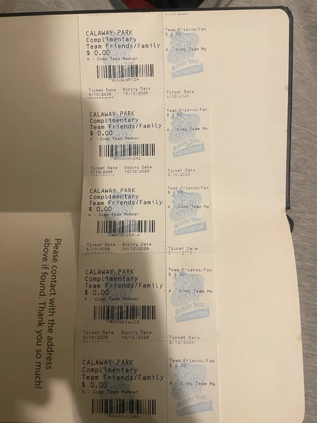 5 Calaway Park General Tickets 50% off