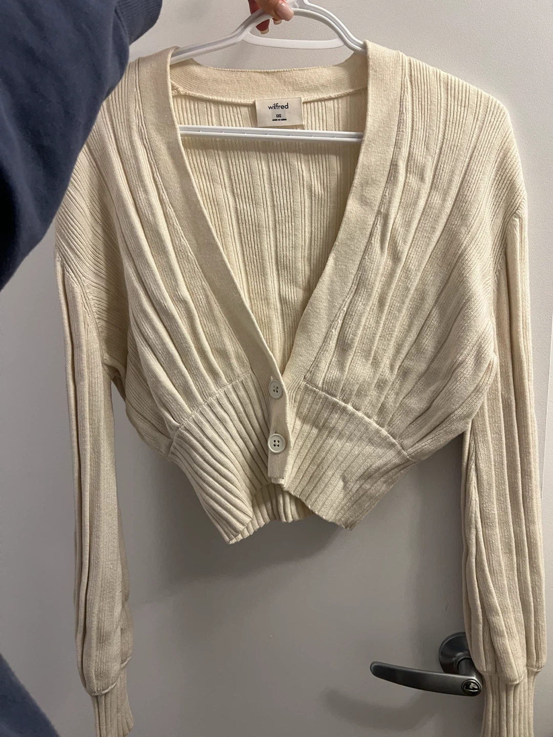 Wilfred Cream Ribbed Cardigan