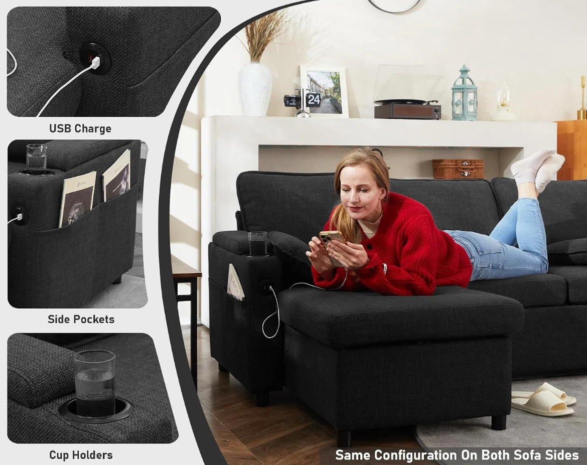 Sofa Bed Pull Out Sleeper Sectional - photo 4