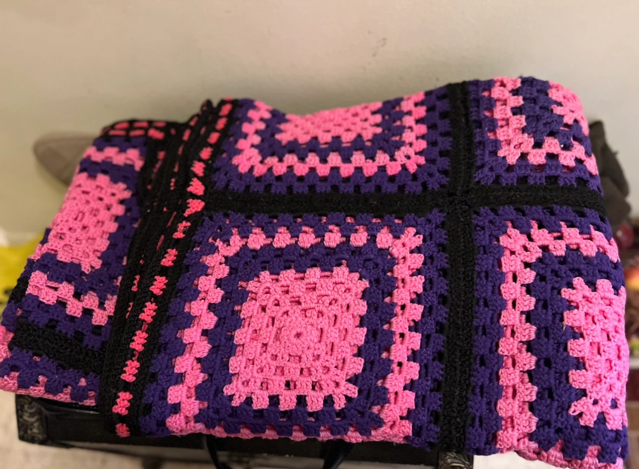 Handmade Granny Square Crochet Blanket