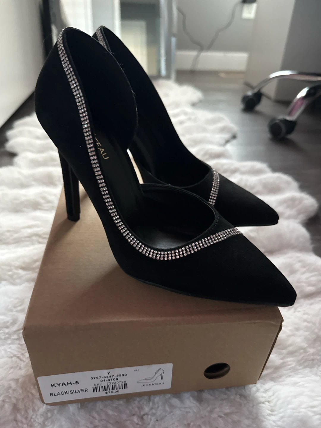 Le Château new Black Heeled Pumps with Rhinestone Detail - photo 5