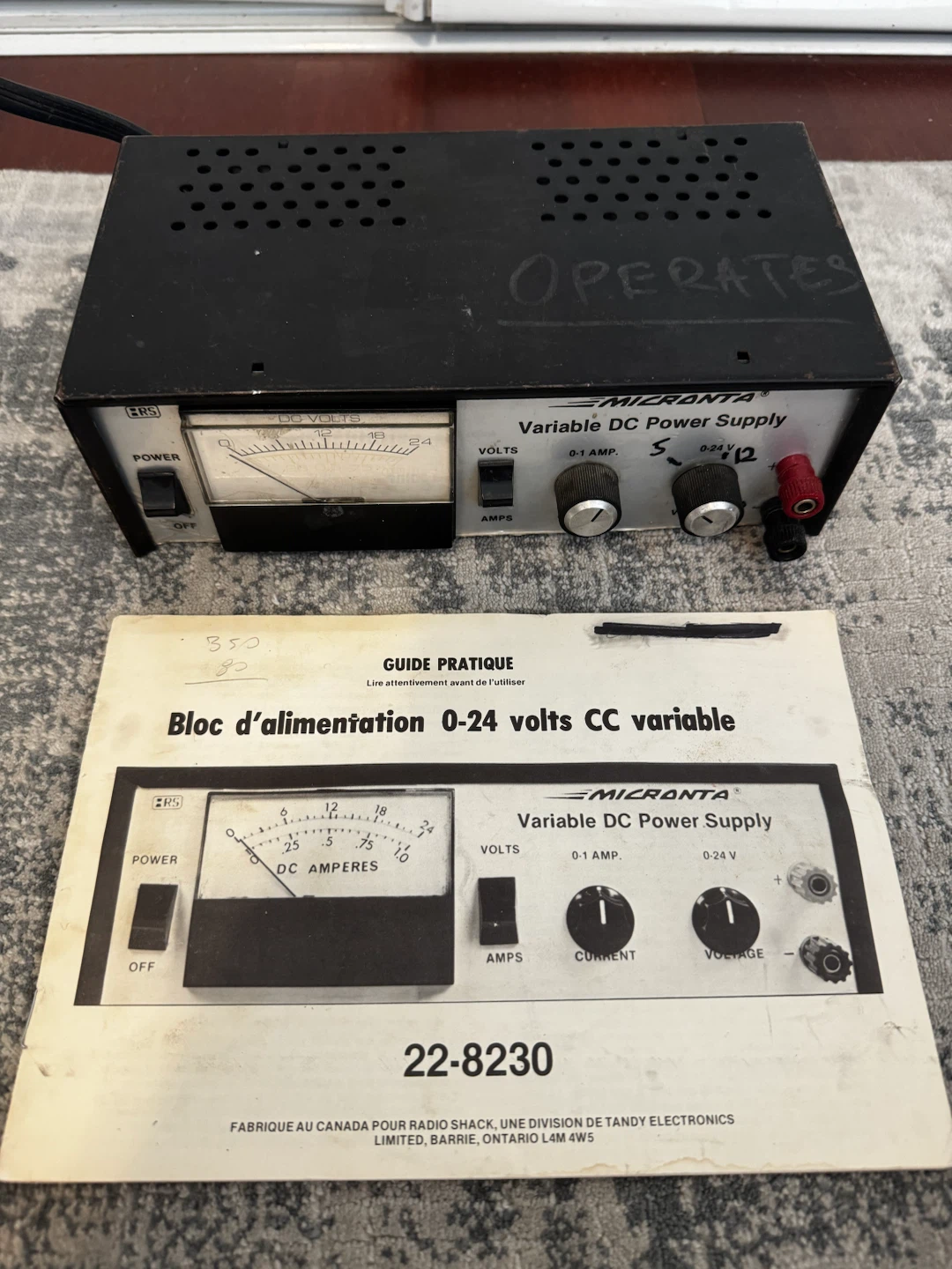 Micronta Variable DC Power Supply 22-8230
