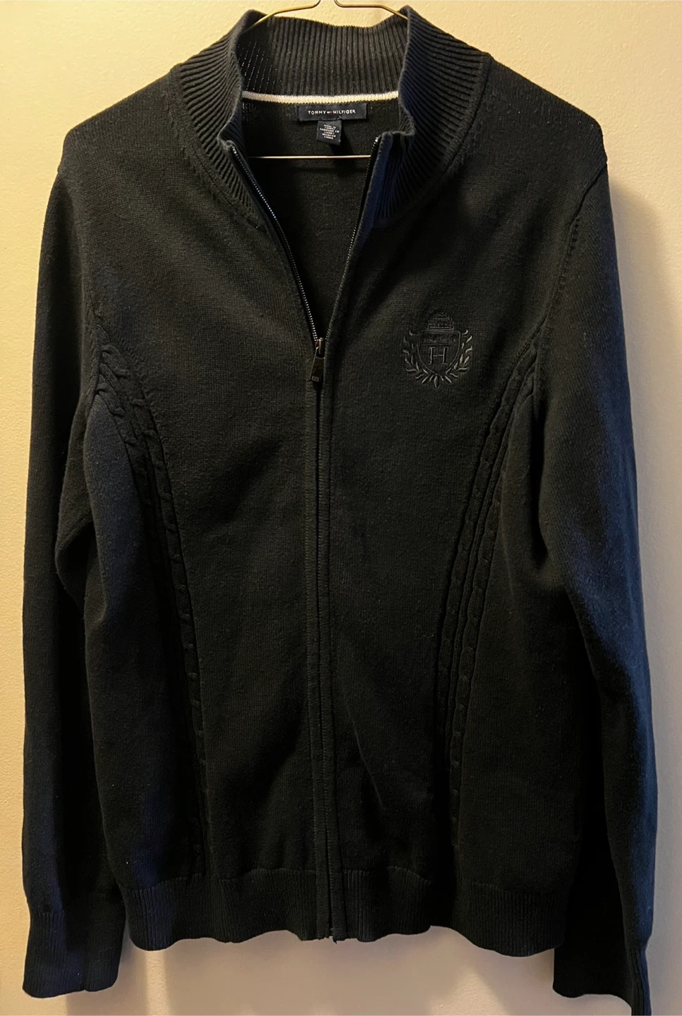 Tommy Hilfiger Black Zip-Up Sweater
