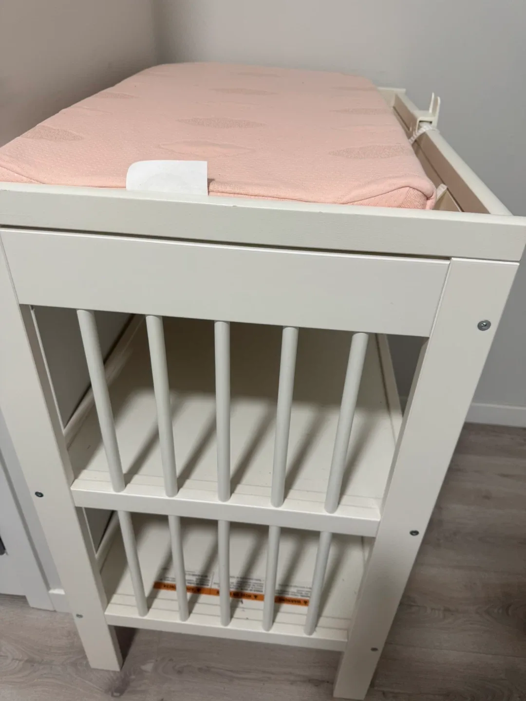 White Baby Changing Table with Pink Pad - photo 3