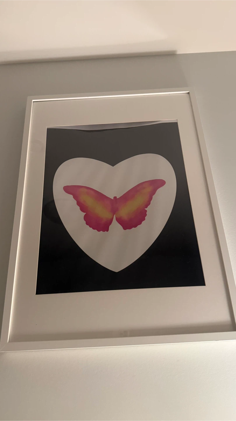 Set of two butterfly heart framed art prints - photo 4