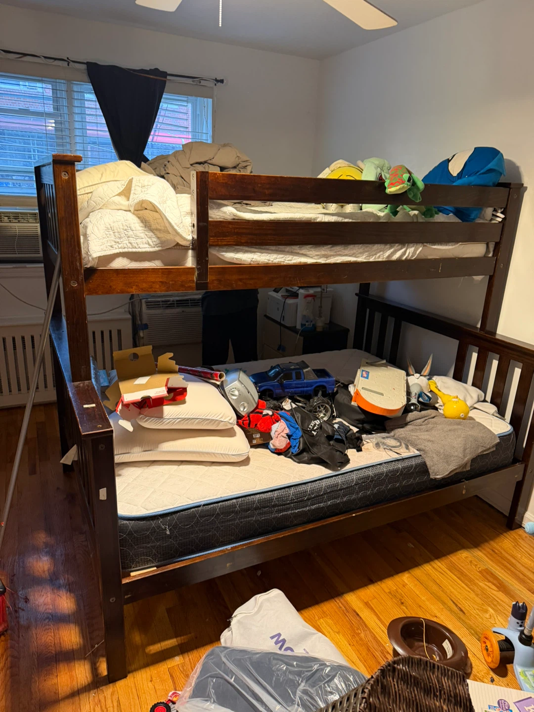 Dark Wood Twin over Twin Bunk Bed