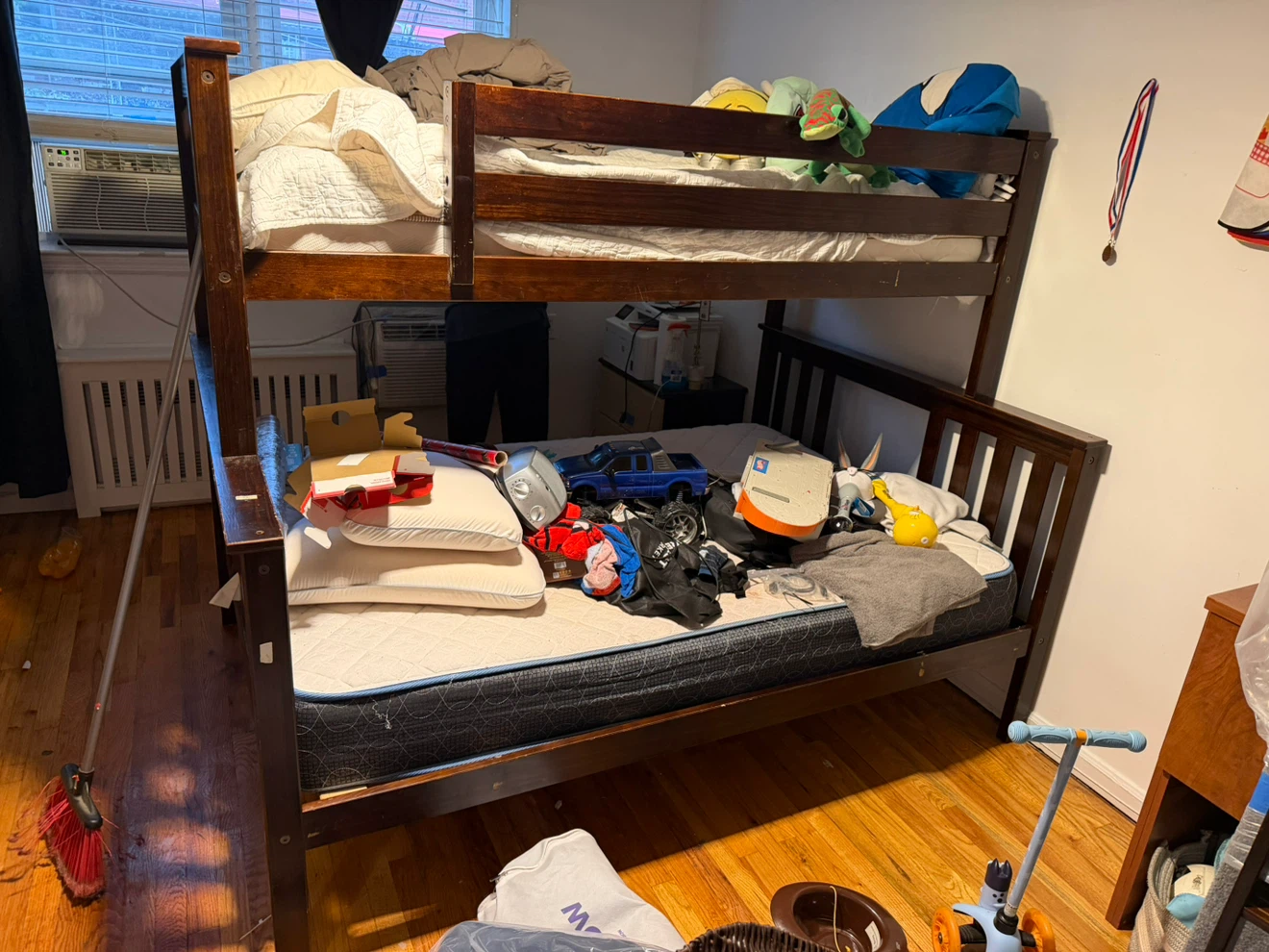 Dark Wood Twin over Twin Bunk Bed - photo 2