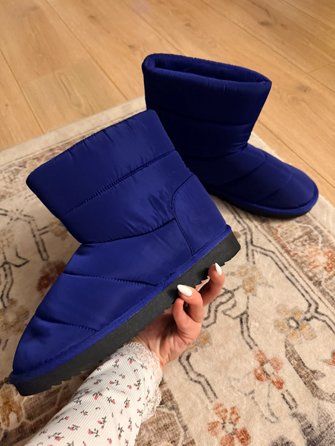 Oysho Quilted Winter Boots Blue - photo 3