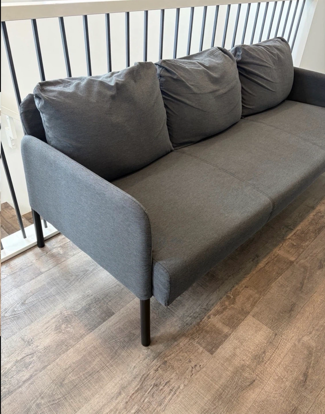 IKEA sofa 3 seats in dark grey colour - photo 2