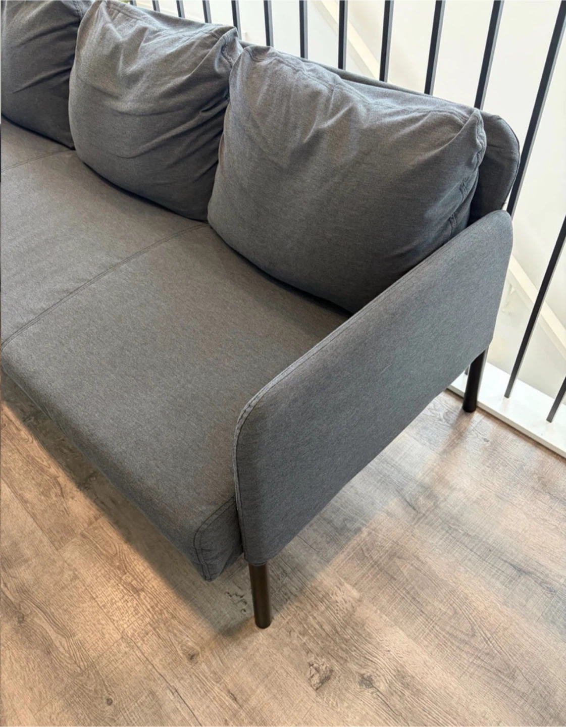 IKEA sofa 3 seats in dark grey colour - photo 3