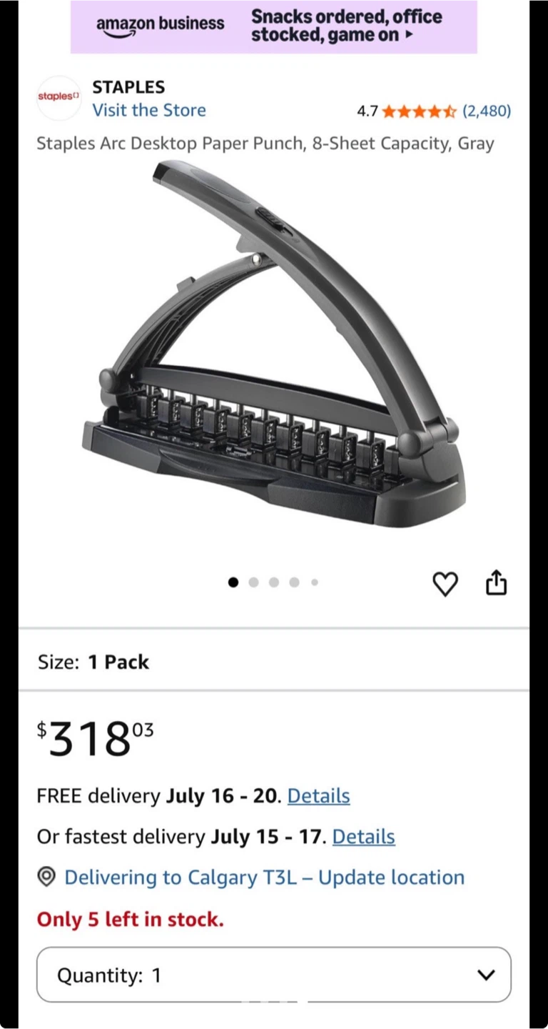 Staples Arc Desktop Paper Punch - photo 4