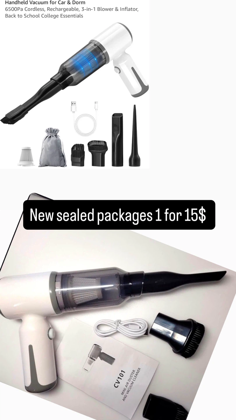 3-in-1 Portable Cordless Vacuum and Air Duster