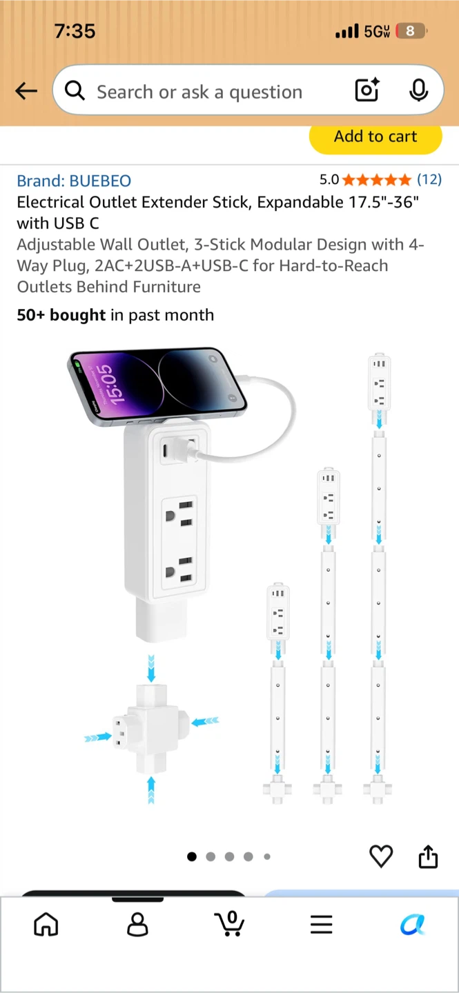 BUEBEO Electrical Outlet Extender Stick