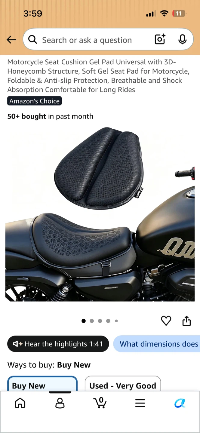 Arikroli Motorcycle Gel Seat Cushion