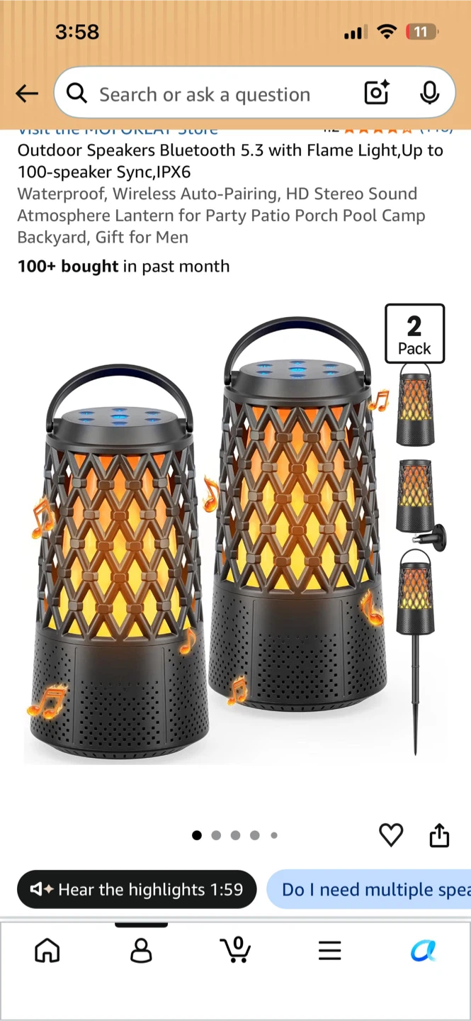 MOTORLEAT Bluetooth 5.3 Outdoor Speaker 2 Pack