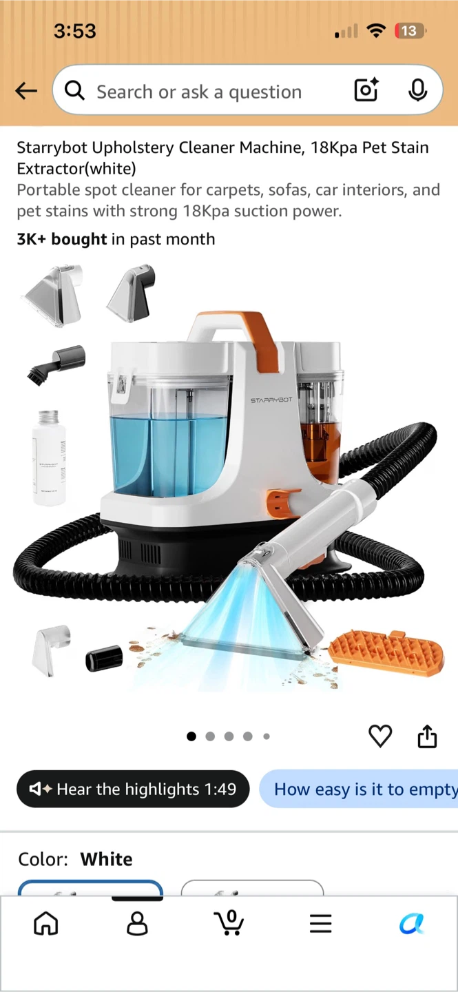 Starrybot Upholstery Cleaner Machine