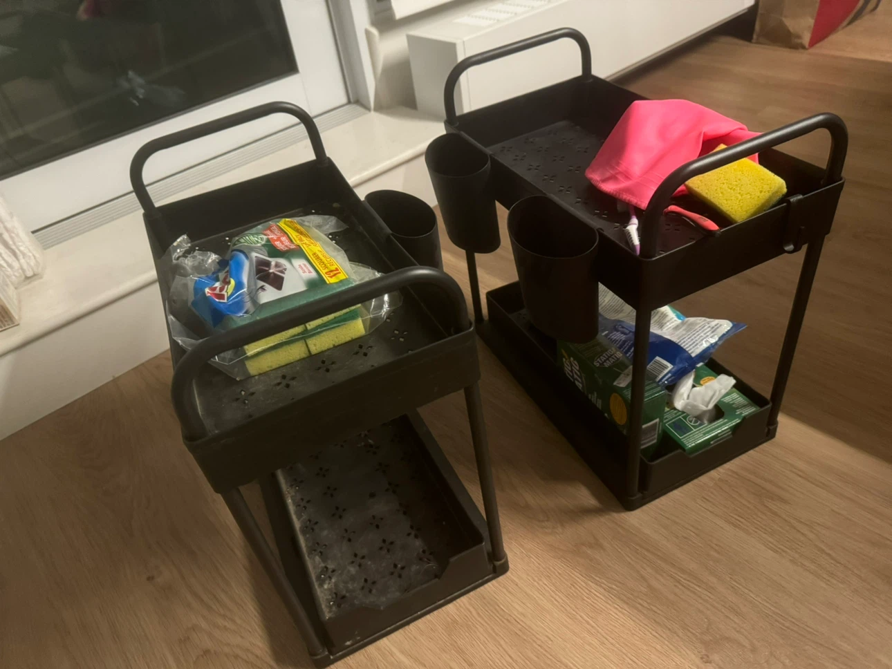 Two Black Under-Sink Storage Organizers - photo 2