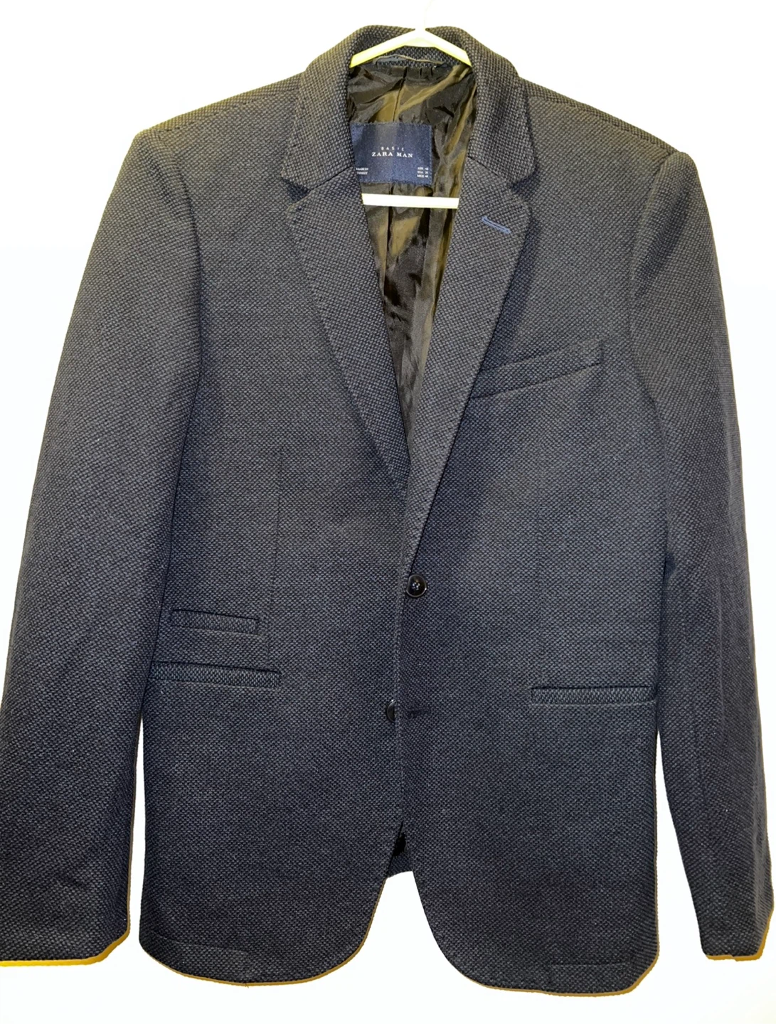 ZARA MAN Navy Textured Blazer