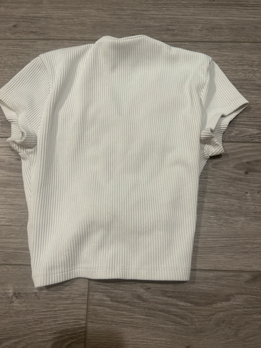 H&M White Ribbed Ruched Crop Top - photo 2
