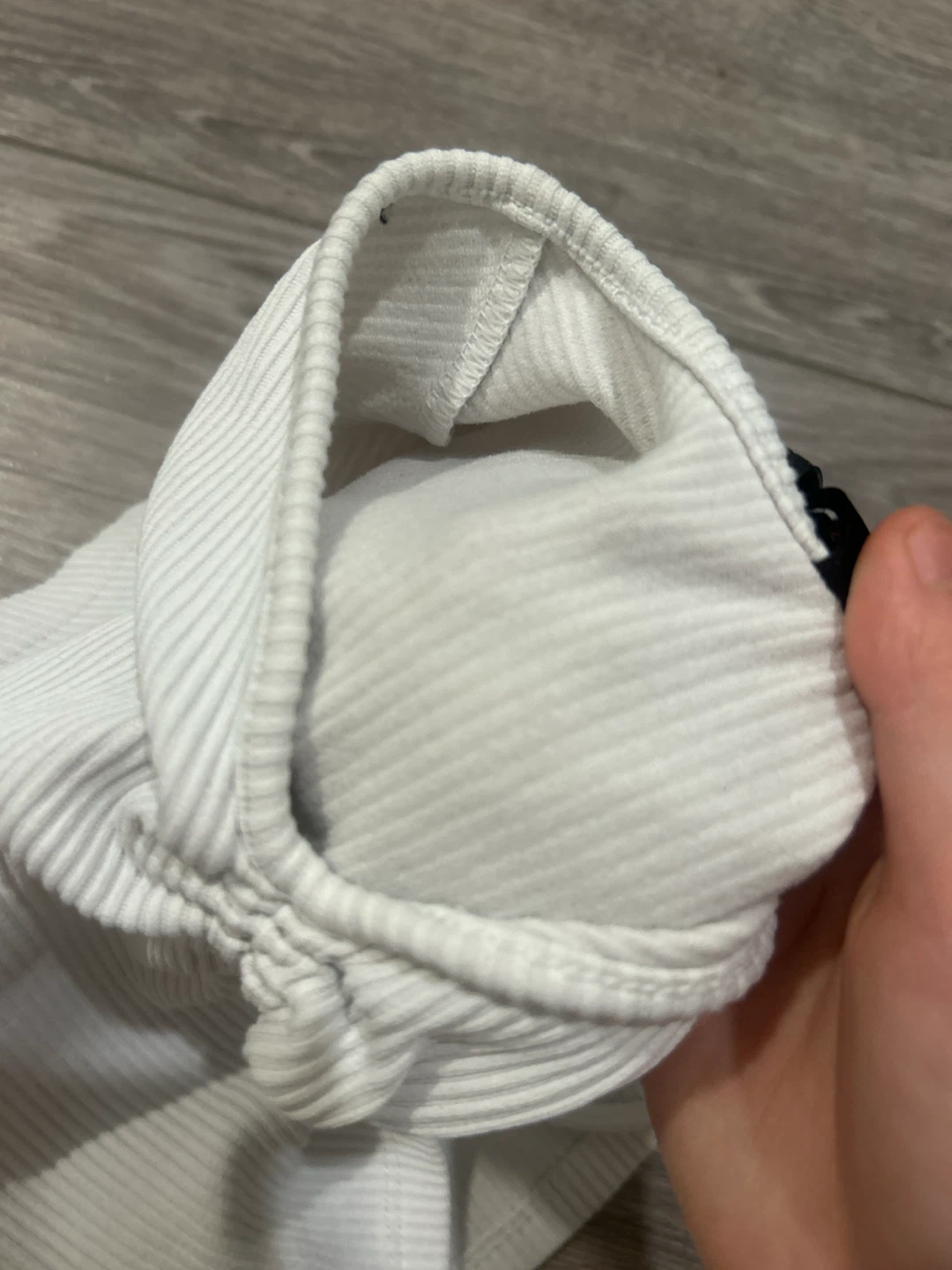 H&M White Ribbed Ruched Crop Top - photo 3