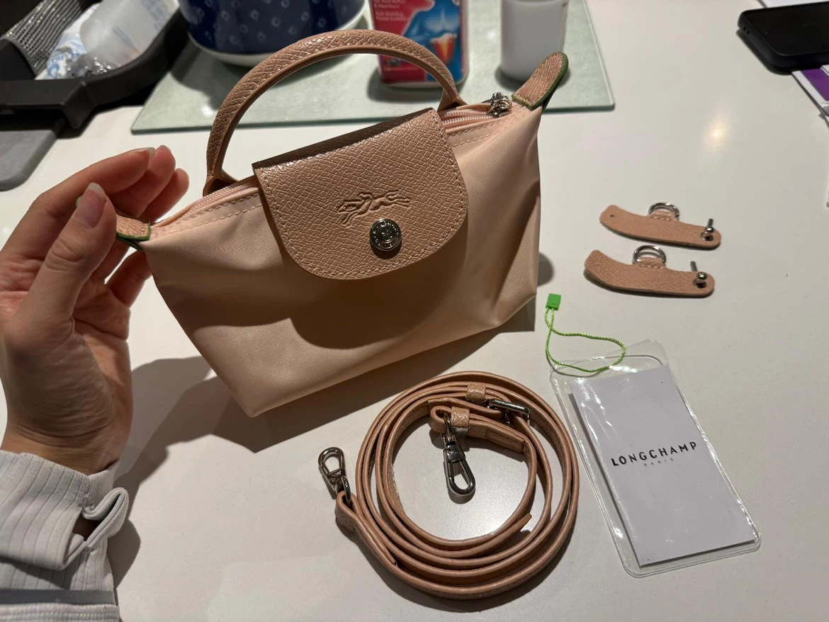 Longchamp Le Pliage Mini Pouch with Handle and Strap