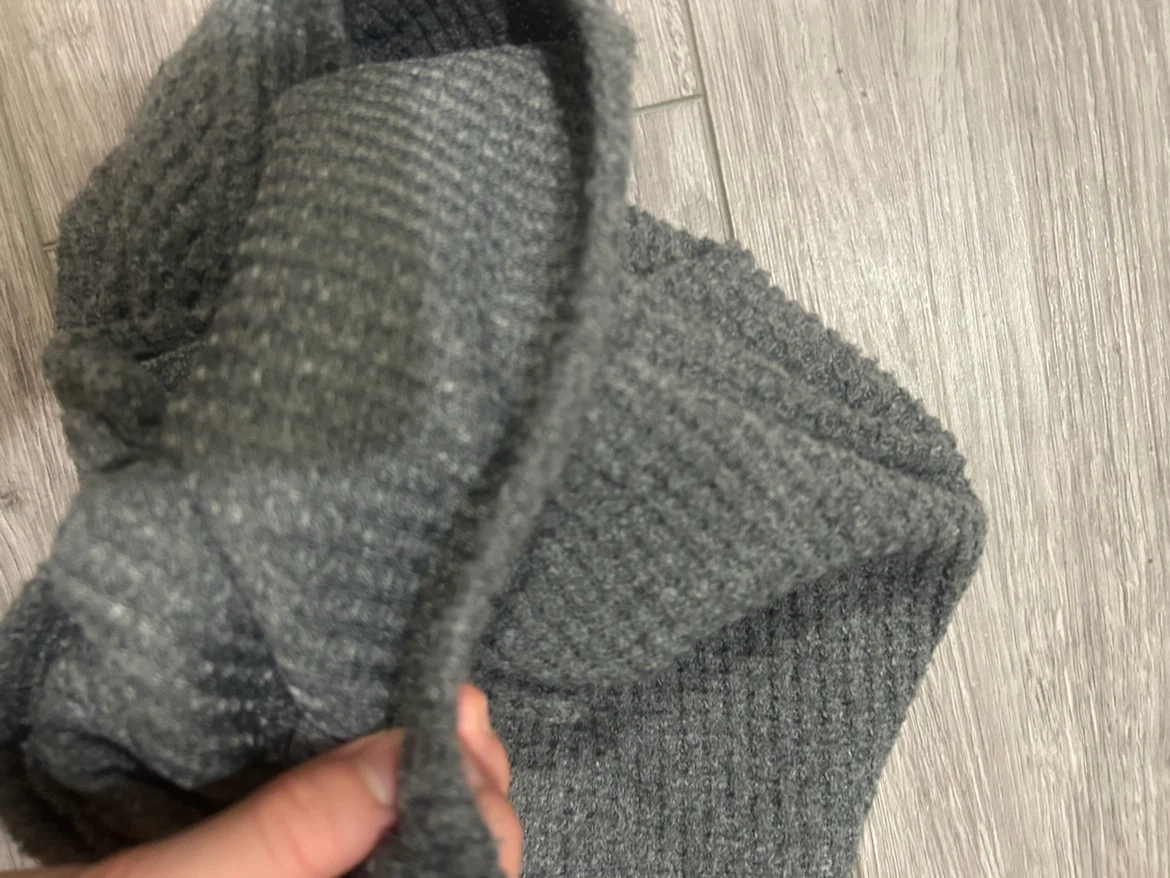 XS Grey Waffle-Knit Henley Top - photo 2