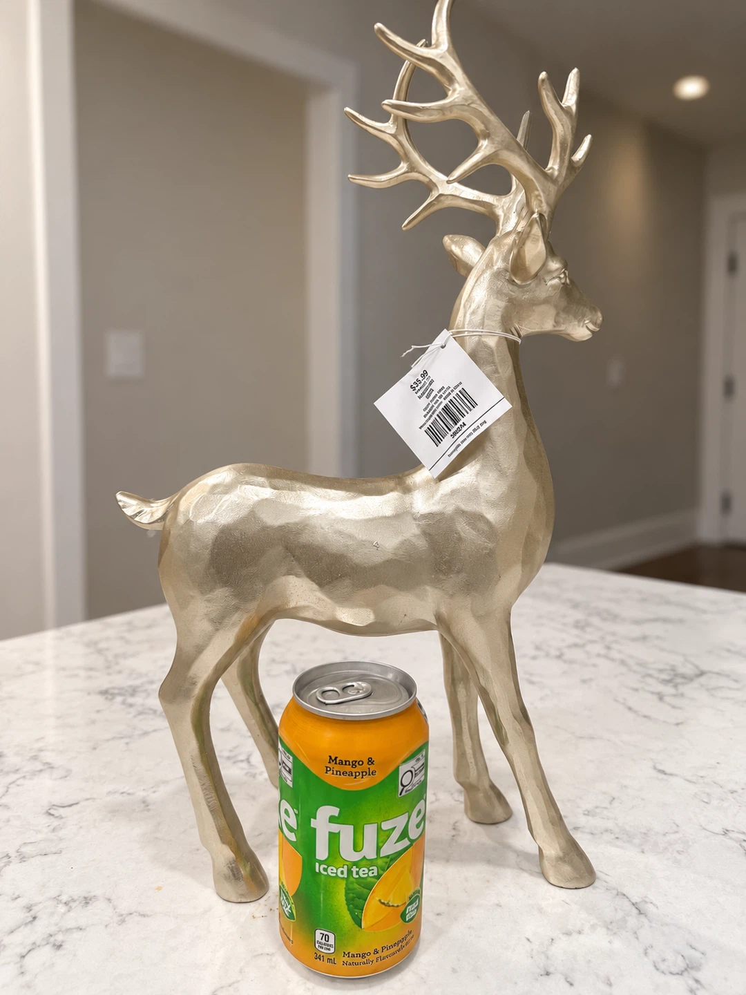 Brand New Gold Faceted Reindeer Figurine Christmas Holiday Decor