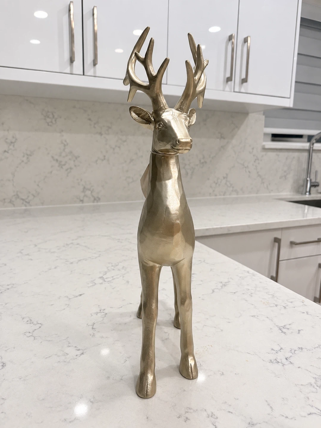 Brand New Gold Faceted Reindeer Figurine Christmas Holiday Decor - photo 3