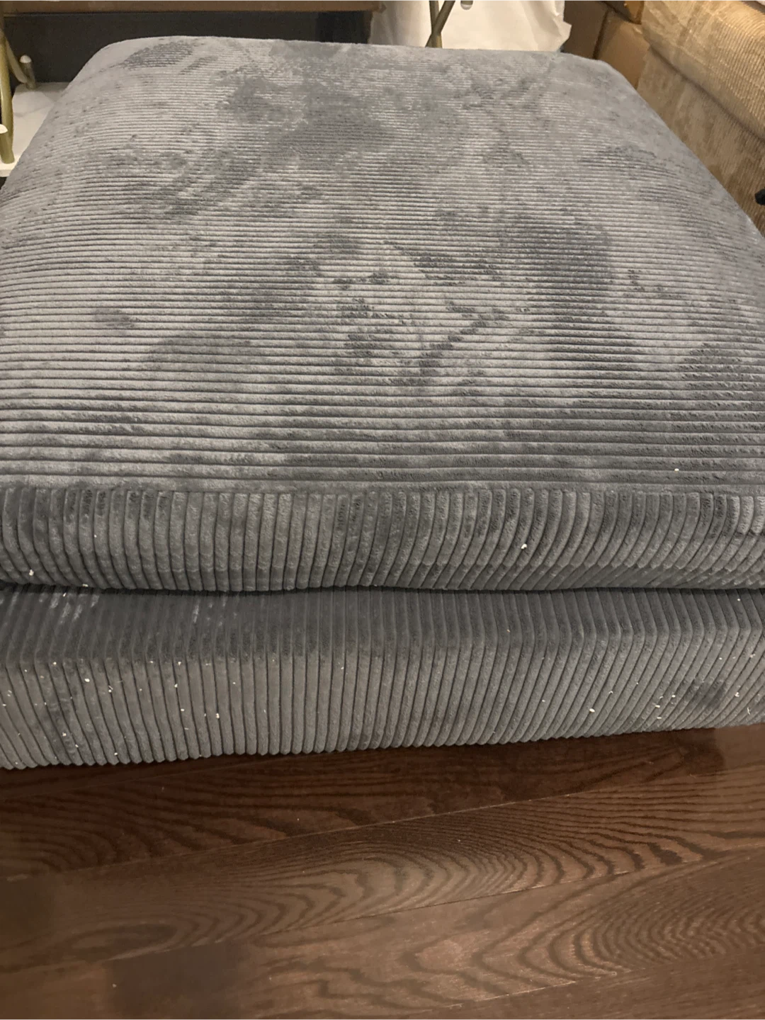 Grey Corduroy Ottoman - photo 2