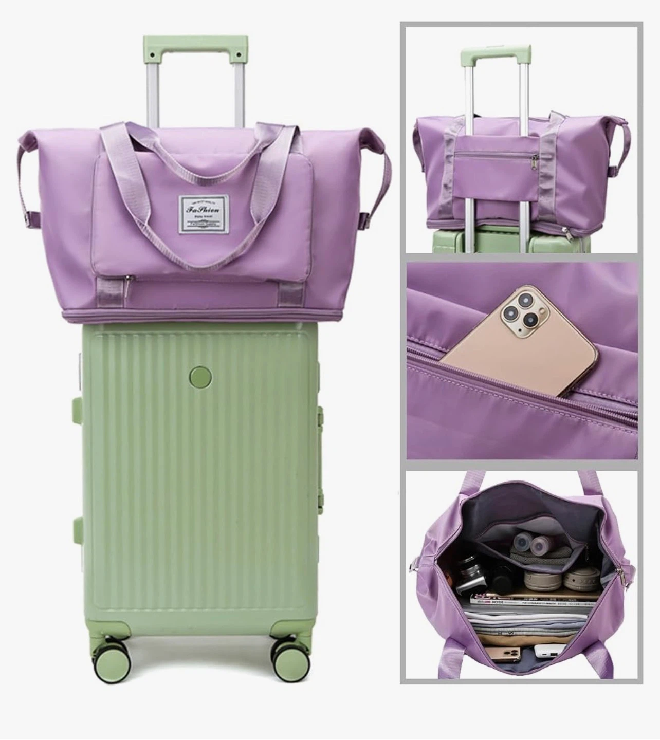 Brand New Purple Expandable Travel Tote Bag - photo 2