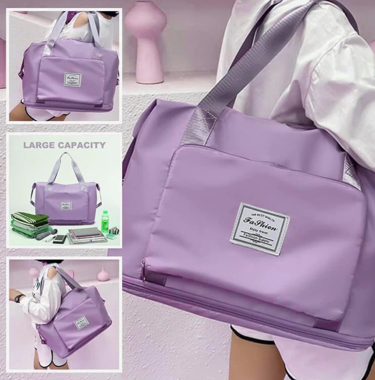 Brand New Purple Expandable Travel Tote Bag - photo 5
