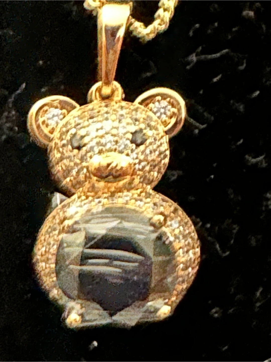 14k Gold Tone laminated Bear Pendant Necklace - photo 2